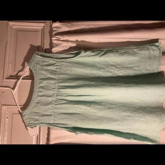 Talbot's Sleeveless Green V Neck Linen Blouse Size Large - Picture 8 of 8